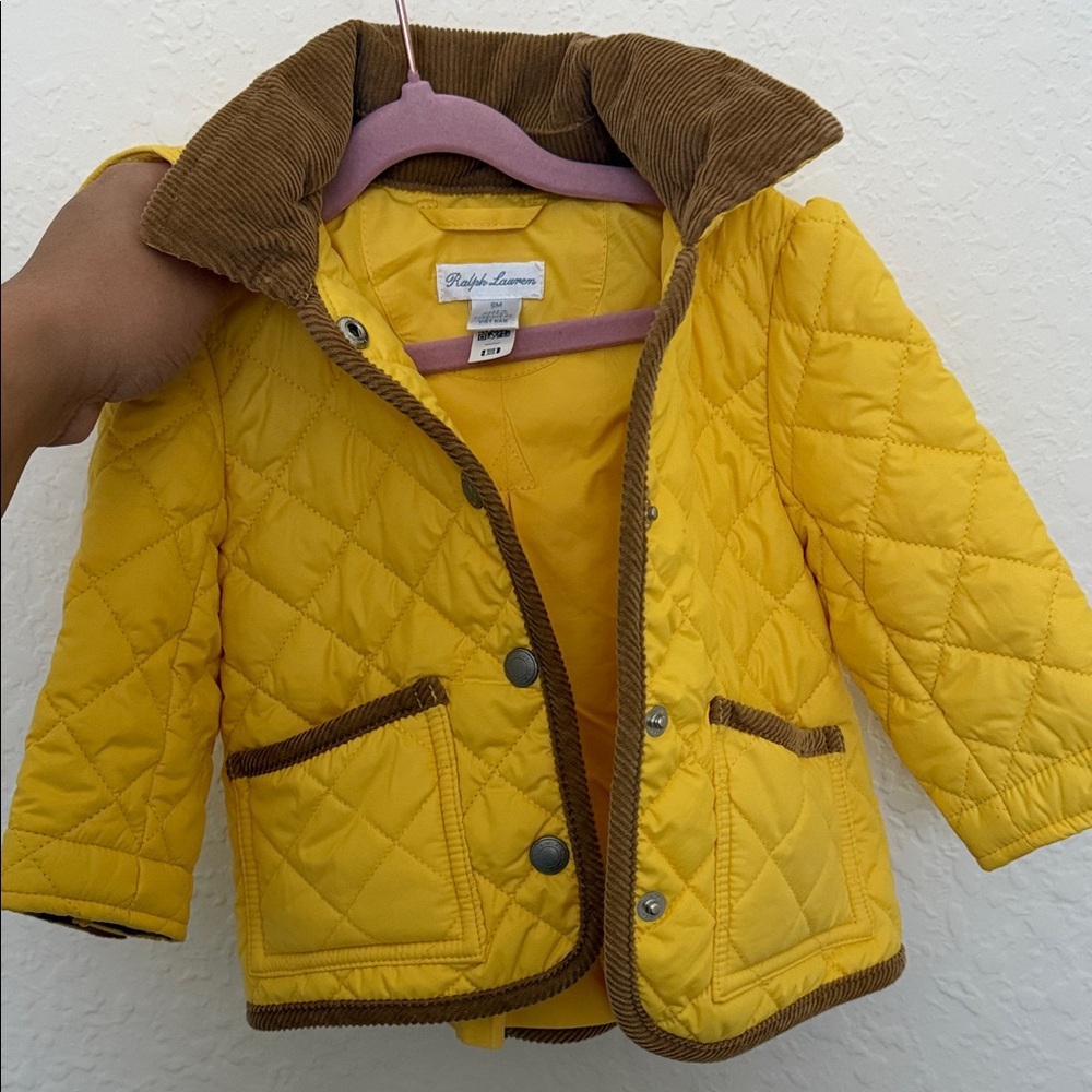 Ralph Lauren Kids Yellow Quilted Puffer Jacket